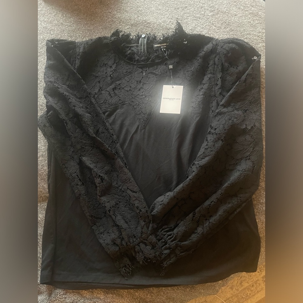 NWT Generation Love Loren Lace combo top